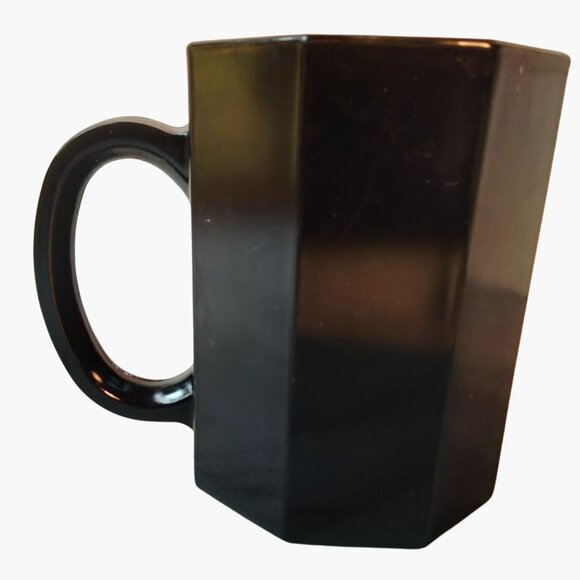 Arcoroc Black Octagon Ceramic Mug Vintage Coffee Cup France - Picture 2 of 9